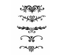 Set of Baroque Squares Reusable Stencil A3 A4 A5 Ornament Craft / B10 (Mylar Reusable Stencil, A5 Size - 148 x 210 mm, 5.8 x 8.3 in)