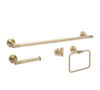 Set Of Bathroom Hangers Rea Grid 4 Pieces Brush Gold 60X8,5X5Cm