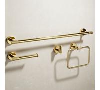 Set Of Bathroom Hangers Rea Grid Gold 4 Pieces