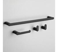 Set Of Bathroom Hangers Rea Mati Black 4 Pieces