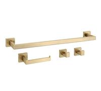 Set Of Bathroom Hangers Rea Rio 4 Pieces Brush Gold 57X8,5X5Cm