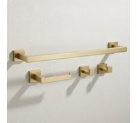 Set Of Bathroom Hangers Rea Rio Brush Gold 4 Pieces