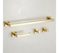 Set Of Bathroom Hangers Rea Rio Gold 4 Pieces