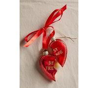 Set Of Best Friends Heart Ornament at Free People in Red