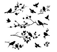 Set of Birds Reusable Stencil A3 A4 A5 & Bigger Sizes Shabby Chic Modern / Bird2 (PVC Reusable Stencil, A3 Size - 297 x 420 mm, 11.7 x 16.5 in)