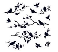 Set of Birds Reusable Stencil A3 A4 A5 & Bigger Sizes Shabby Chic Modern / Bird2 (PVC Reusable Stencil, A4 Size - 210 x 297 mm, 8.3 x 11.7 in)