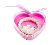 Set of bracelets and hair clips in heart box, único, Synthetic, Not a gemstone