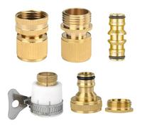 Set of Brass Garden Hose Expandable Stretch Fittings Tap Adaptors Connectors