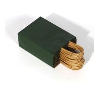 Set of Bulk Brown Paper Bags with Handles for Shopping and Craft Projects, Made from Recycled Paper, Sturdy Bottom Design, Reusable and Compostable, for Multiple Uses (Dark Green26*12 * 33CM)