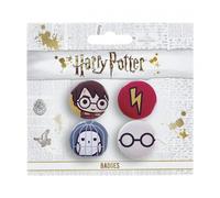 Set of Button Badges Harry & Hedwig - Classic Look | Acotis - Steel