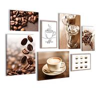 Set of Canvas - Completely Ready to Hang - Pictures for Wall - Coffee Kitchen - 7 Pieces - Dining Room Kitchen Pictures N004371a
