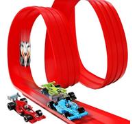 Set of Cars and Circuit, Racing Game Model Vehicles, Car Toy Kit with Roll-Up Race Ramp - for Indoor Outdoor Living Room Balcony Bedroom Boys Girls