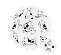 Set of Cartoon Cow Dogs Do Different Actions on White Custom Wine Bottle Opener, Fridge Magnets, Cup Coaster, ABS Plastic Bottle Opener for Home Party 3.1 x 2.7 x 0.6 inch (White)