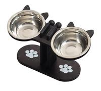 Set of Cat Food and Water Bowls, Adjustable Non-Slip Dog Bowl - Anti-Glutton Bowl for Multi-Animals, Puppies and Seniors, Travel, Indoor and Outdoor, Home,