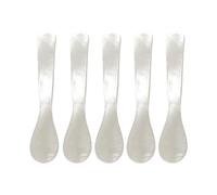 Set of Caviar Spoons Shell Spoon Mother of Pearl Caviar Spoons with Handle for Caviar, Egg, Ice Cream, Coffee, Face Cream, Kitchen Restaurant Dessert Serving Spoon (5 Pieces 3.54in)