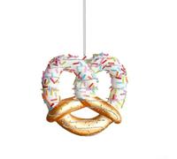 Set of Christmas Tree Decorations Featuring Snowflakes, Deer, and Fun Hanging Accessories for Seasonal Home and Party Use (Doughnuts)