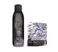 Set of Cream peroxide 1000ml (9% volume 30) and Bleach Powder (PEARL&WHITE) 500g no dust formula Professional Lightening bleaching highlighting hair protect formula