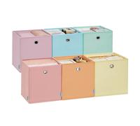 Set of Cube Storage Unit, Lavender Purple + Cool Blue + Moonlight Green + Te / 30L x 30W x 30H cm