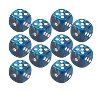 Set of Dice -10 Pieces 6-Sided Acrylic Dice for Table Games, Smooth Rolling Portable Entertainment Accessories, Colorful Dices Board Games, RPG for Women Men Teenagers, Children Aged 12+