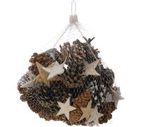 Set of Festive Rustic Decorative Pine Cones with Bark Stars And Twigs - 300g