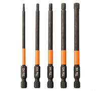 Set of Five Hexagonal Driver Bits Perfectly Designed at a Length of 100mm for Various Applications