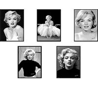 Set of Five - Marilyn Monroe - Black and White Photographic Posters - A3 Size - 29.7 x 21 cm - Paper Laminated