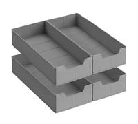 SONGMICS Set of 4 Underwear Drawer Organisers, for IKEA PAX Wardrobe, Without Dividers, Clothes Drawer Dividers, Foldable Closet Sock Organisers, 50 x 22 x 10 cm, Dove Grey RUS013G01