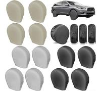 Set of Four 420D Oxford Fabric Tire Covers Offering Waterproof and Dustproof Protection to Keep Vehicle Tires Safe from Environmental Factors during Outdoor Storage and Travel (L Beige)