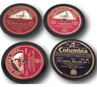 Set of Four 78rpm up-cycled Vinyl Record Drinks Coasters
