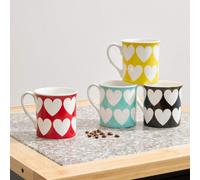 Set of Four Design Mugs | Heart