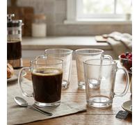 Set of Four Glass Clear Glass Mugs | Torta