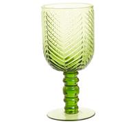 Set Of Four Green Wine Glasses, Elegant Drinking Glasses For Home, Stylish Ribbed Textured Wine Glassware Premier Housewares Green One Size