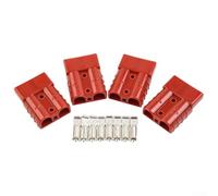 Set of Four Lightweight Polycarbonate Shell Battery Connector Terminals Rated at Up to 600 Volts (red)