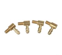 Set of Four M5 Brass Fuel Nozzles Water Cooling Nipple at a Right Angle for RC Boat, Fits 3 4mm Inner Diameter Tubing