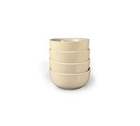 Set of Four Stockholm 17cm Oatmeal Reactive Glaze Ceramic Cereal Bowls Scandi Home Cream One Size
