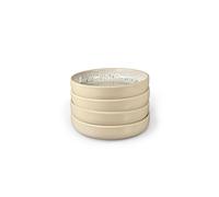 Set of Four Stockholm 20cm Oatmeal Reactive Glaze Ceramic Pasta Bowls Scandi Home Cream One Size