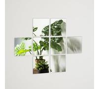 Set of Glass Mirror Tiles 15x15cm Square Self Adhesive Stick On Panels DIY (16)