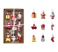Set of Glass Ornaments Featuring Snowman, House, Angel for Christmas For Tree Hanging and Seasonal Decoration (B)