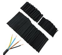 Set of Heat Shrink Tubes - 127 x Tubes for Industrial Electrical Cable - Assortment of 7 Sizes | Insulation Hose Set for Cable Protection, Repair, Car, Projects