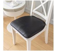 Set of Leather Dining Chair Cushions - Waterproof Anti-Slip Kitchen Seat Pads Comfortable Horseshoe-Shaped Chair Covers Easy Care Black 43x40cm