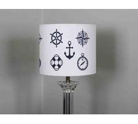 set of marine maritime or nautical icons with an anchor ceiling lamp shade Benjamin Tate Design Natural One Size