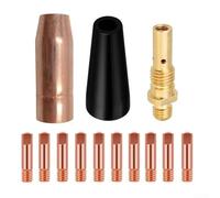 Set of MIG Nozzles and Diffusers for Weld Pak 100 100HD 140 HD 175 HD 140HD 175HD Includes 1 Airless Nozzle 35 50 Diffuser 21 50 Nozzle and 10 Heads (0.9mm)