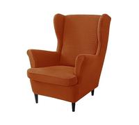 Set of Orange Wing Chair Covers & Ottoman Slipcovers Armchair Protectors for Wingback Chairs Footstool Furniture Protector Durable & Stylish Home Décor