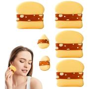 Set of Pads for Powder and Compact Foundation - 6 Pieces Reusable Cosmetic Sponges, Makeup Tools for CC Cream, Highlighter, BB Cream, Corrector,