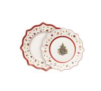 Villeroy & Boch - Toy's Delight Set of Plates 8 Pieces, Microwave Safe, Large Dinner Plates Christmas, Breakfast Plates Christmas, Xmas Toys, Premium Porcelain