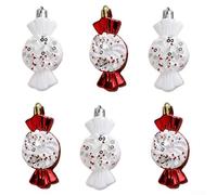 Set of Realistic Candy Ornaments for Christmas Tree Decorations, Colourful Plastic Holiday Hanging Baubles for Festive Home Decor, Wreaths, Lightweight and Easy to Hang for Xmas Celebrations