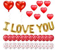 Set of Red Heart Oval Foil Balloons Wedding Anniversary Room Decoration Party Supply for Wedding Decorations Love Balloons Party Decorations