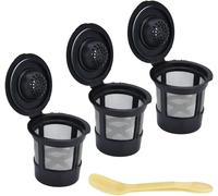 Set of Reusable Refillable Empty K Cup Coffee Pods Capsule - Reusable Coffee Filter Pod Compatible with 1.0 and 2.0 Single Cup Coffee Makers - (Pack of 3)