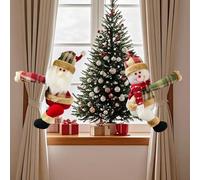 Set of Santa and Snowman Plush Dolls for Festive For Home Decoration and Tree Hanging with Hanging Loops