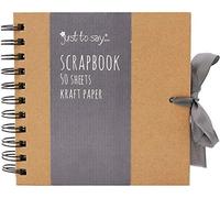 Set of Scratch & Sketch Kraft Small/Medium/Large Square Scrapbook- Quality Brown Kraft Paper Scrapbook with Ribbon (Small 15cm x 15cm - 50 Sheets)